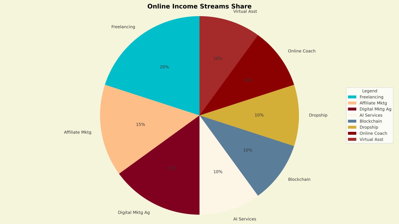 Make Money Online in 2025 Streams Pie Chart